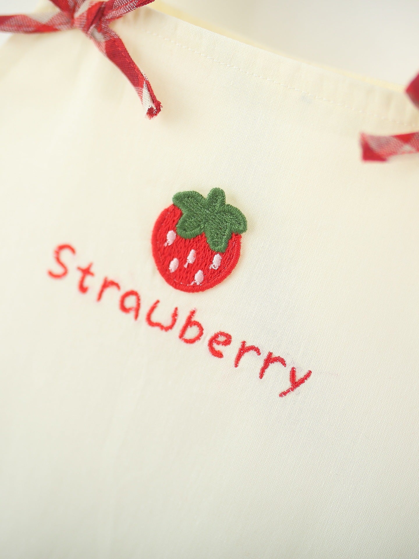 Children's Summer Sweet Cute Cartoon Strawberry Plaid Princess Children's Dress