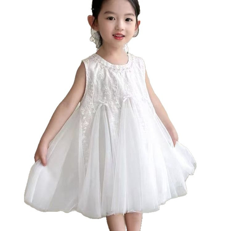 Children's Ethnic Style White Body Strap Braces Children's Dress