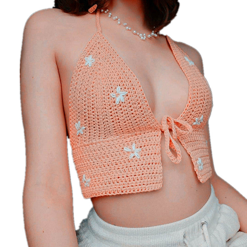 Women's Summer Halter Lace Up Backless Slim Small Vest/suspenders/tube Top