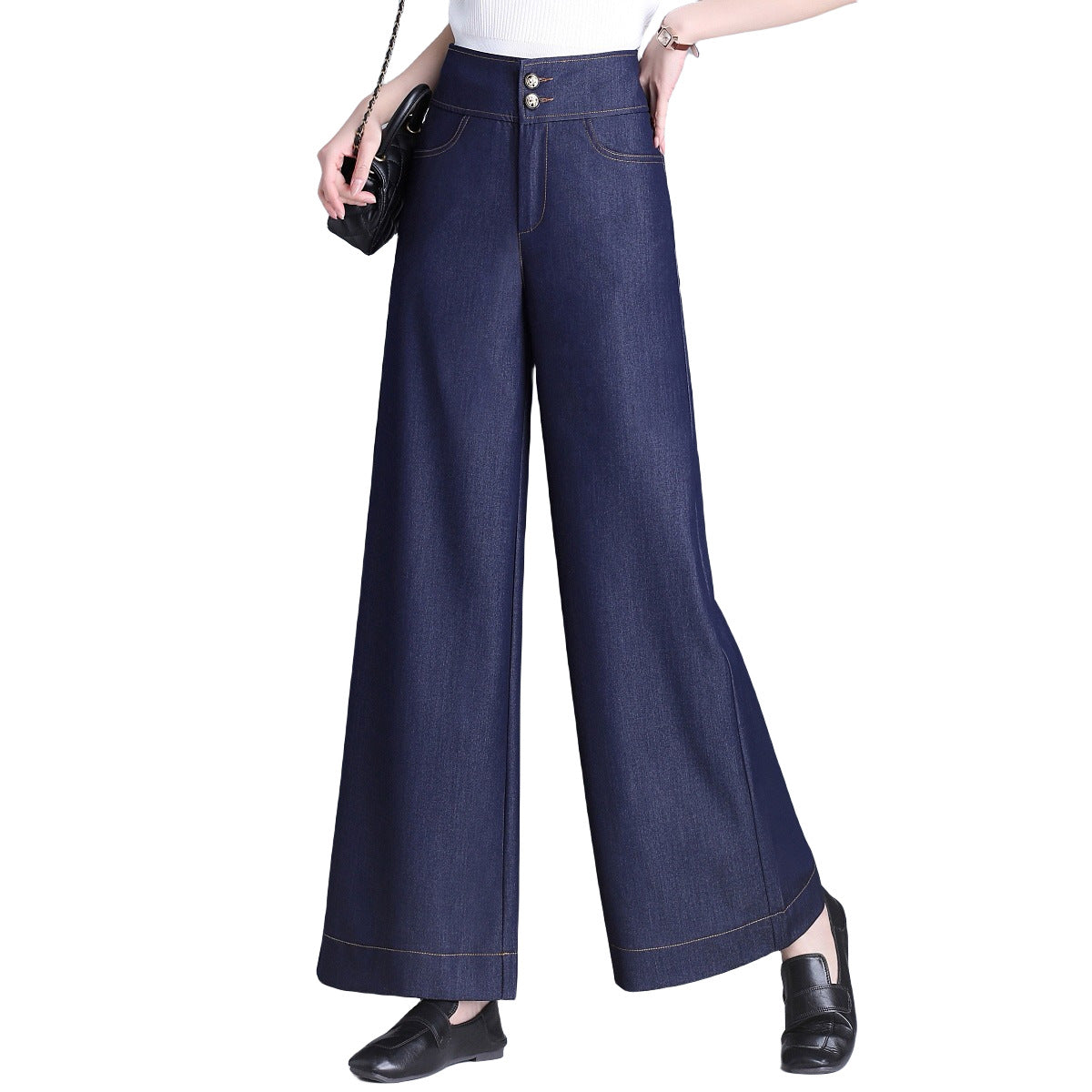 Women's High Waist Wide Leg Loose Fashion Spring Drape Versatile Casual Pants