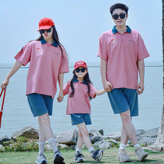 Summer Suit Family Of Three Four Matching Short-sleeved Parent-child Outfit
