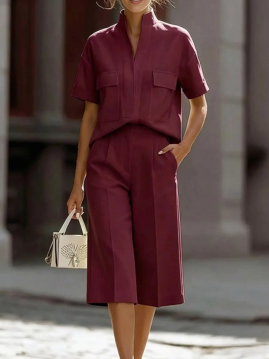 Attractive Women's Spring Loose Solid Color Fashion Casual Suit