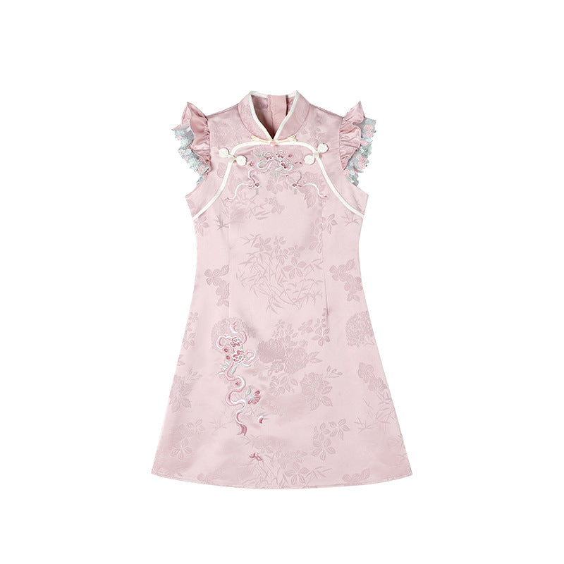 Children's Clothing National Style Embroidery Cheongsam For Children's Dress