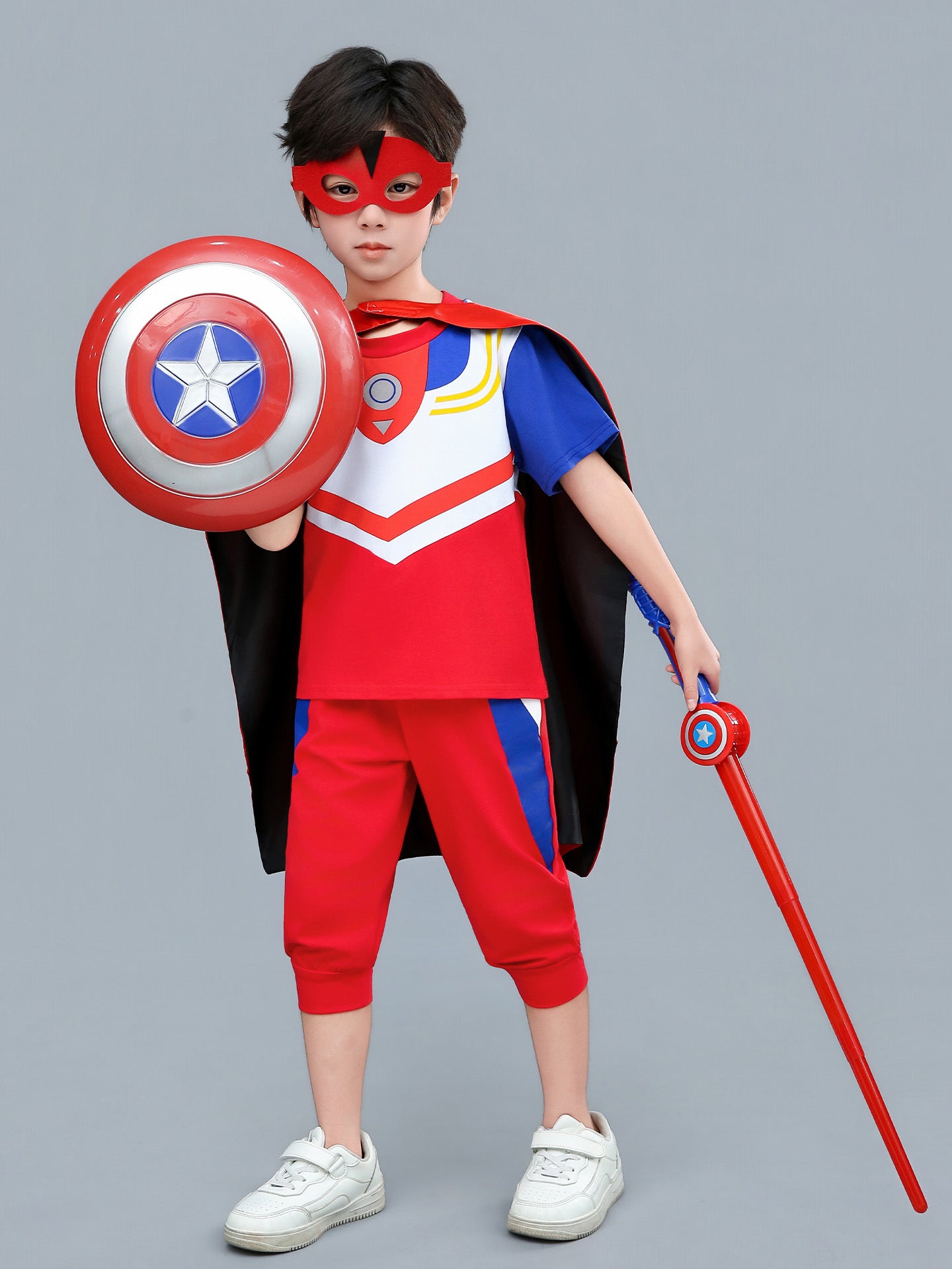 Children's Short-sleeved Cropped Pants Cloak Role-playing Stage Children's Suit