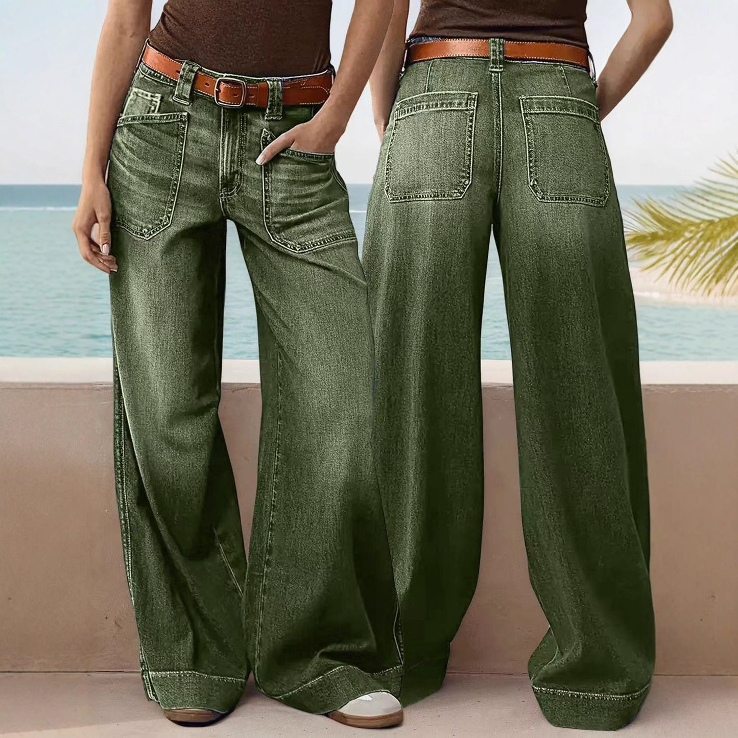Classy Loose Slimming Ladies Straight Denim Women's Jeans
