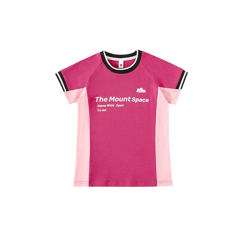 Children's Short-sleeved Summer Mountain Outdoor Sports Color Contrast Children's T-shirt