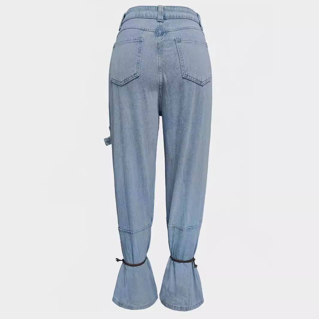 Women's American Popular Personality Street Hipster Ankle Banded Women's Jeans