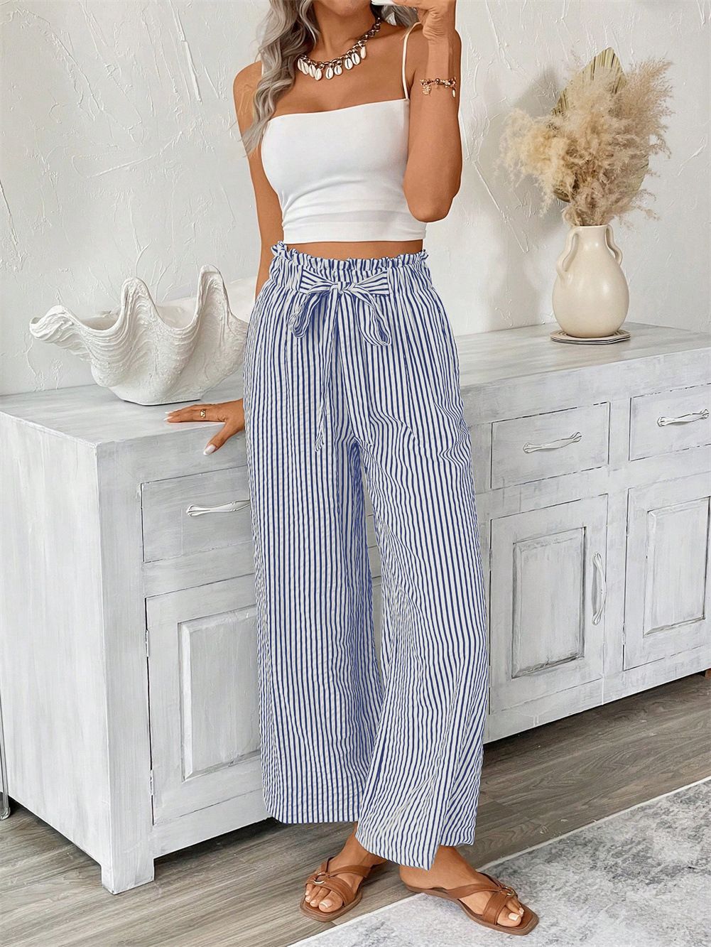 Stylish Innovative Women's Striped Elegant Female Casual Pants