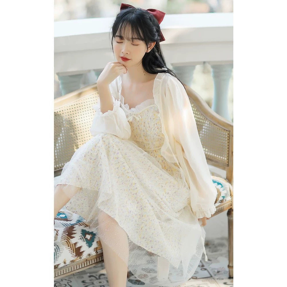 Women's Sun Protection Thin Korean Floral Small Sling Lace Shirt, Chiffon Shirt