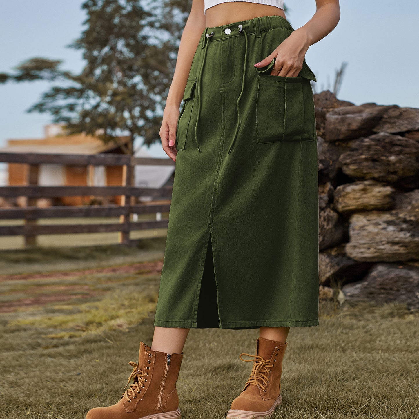 Innovative Women's Summer Washed Denim Split Skirts