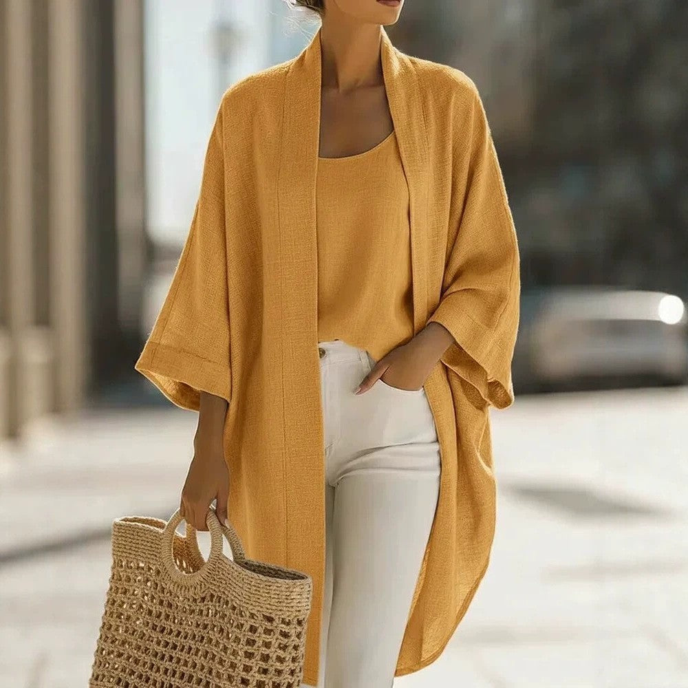 Women's Linen Two-piece Set Leisure Commute Versatile Vests