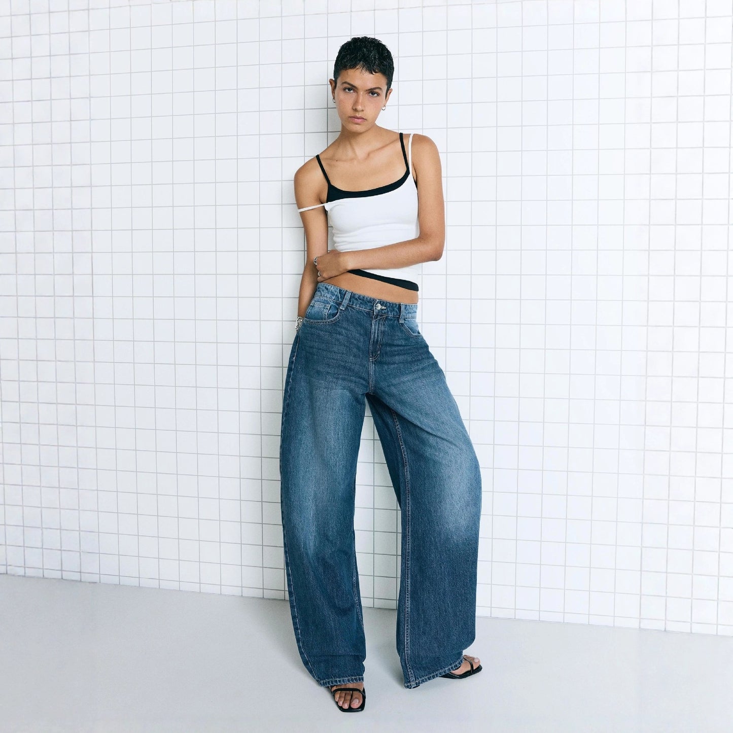 Women's High Waist Wide Leg Loose Retro Jeans