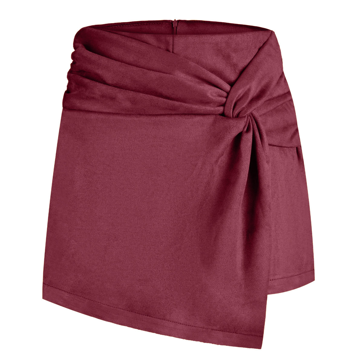 Women's Suede Kinked Heap Pleated Irregular Skirt