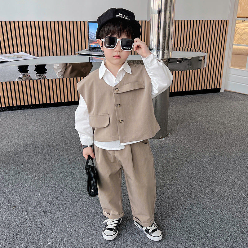 Boys Spring Clothes Handsome Boy Fashionable Vest Children's Suit