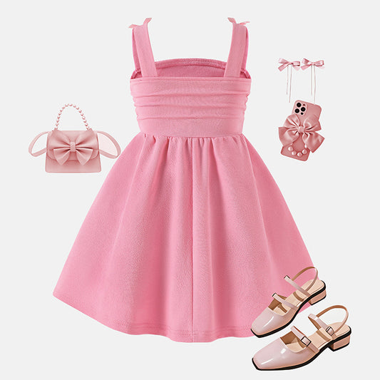 Summer Sleeveless Vest Sweet Tridimensional Bow Children's Dress