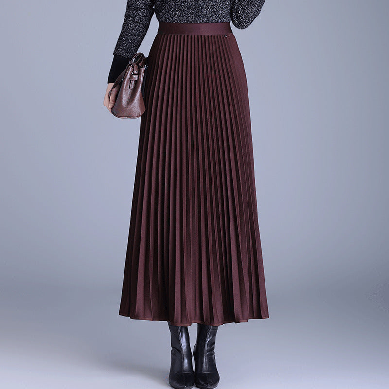 Ankle Large Swing High Waist Casual A- Line Dress Skirt
