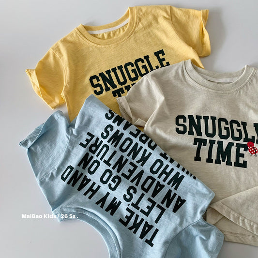 Children's Short-sleeved Summer Boys Letter Pullover Class Children's T-shirt