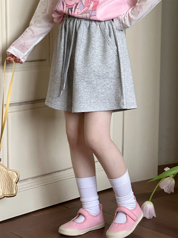 Children's Summer Casual Sports Shorts Western Style Solid Color Loose-fitting Lightweight Children's Pants