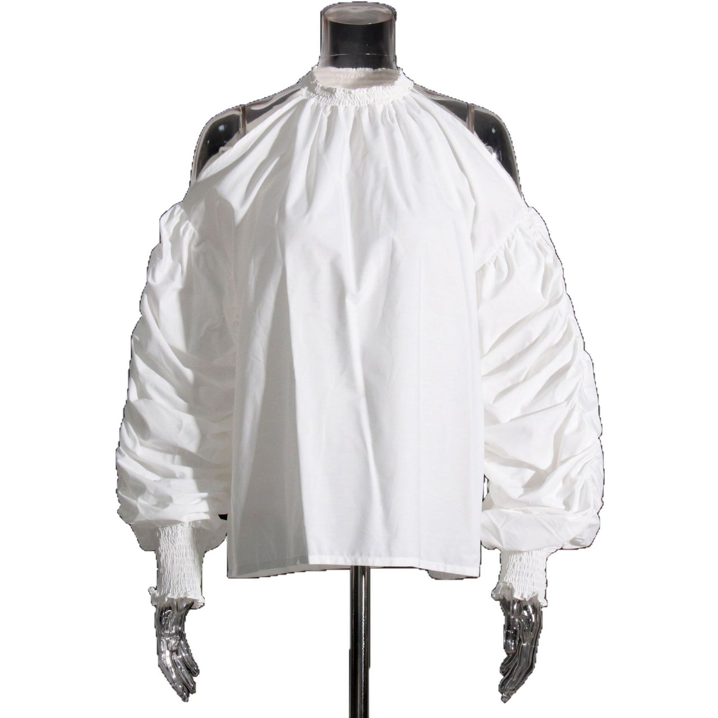 Women's Autumn High-grade Fashion Round Neck Lantern Sleeve Solid Color Loose Tops