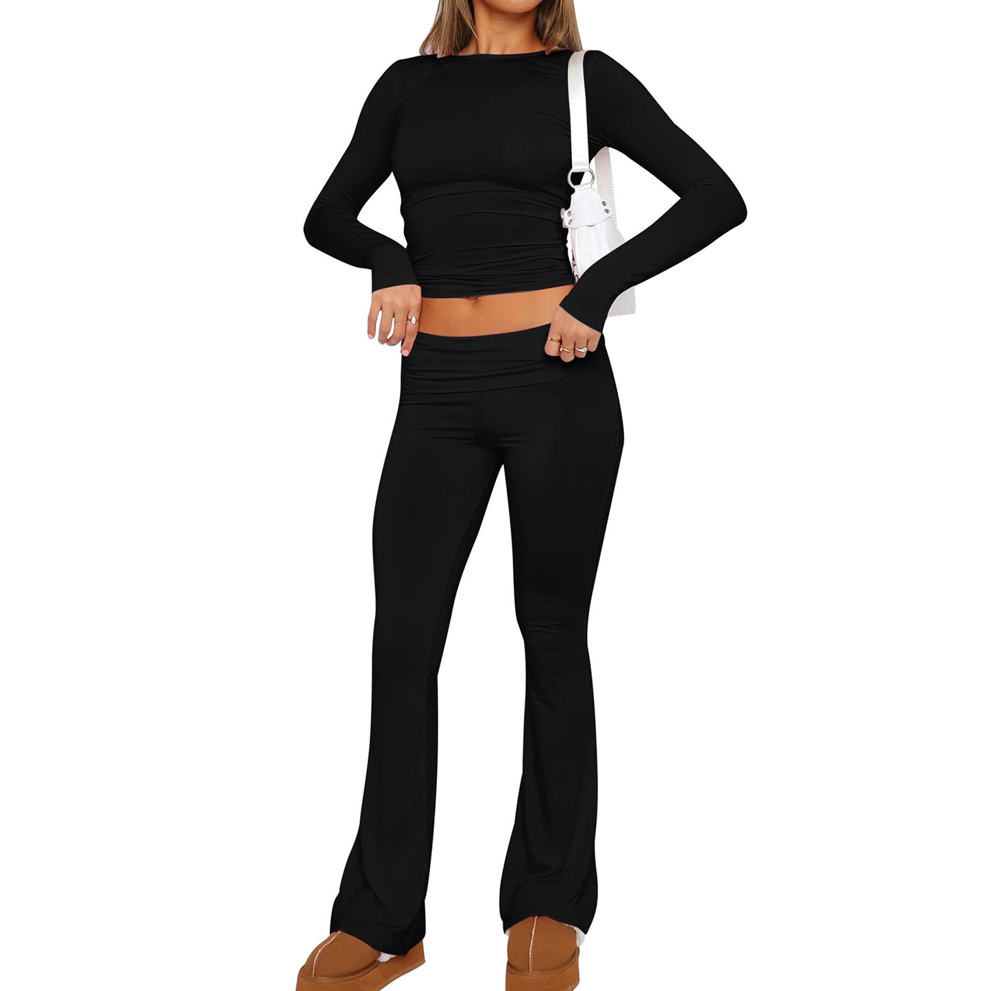 Fashion Pure Color Comfort Slim Slimming Low Waist Casual Pants