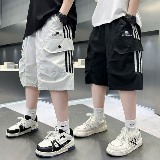 Children's Casual Overalls Summer Medium Large Cropped Children's Pants