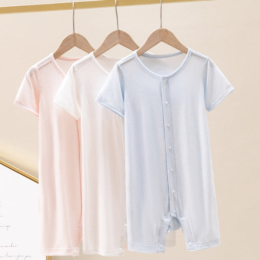 Clothes For Babies Summer Thin Unisex Short Sleeve Jumpsuit, Climbing Suit