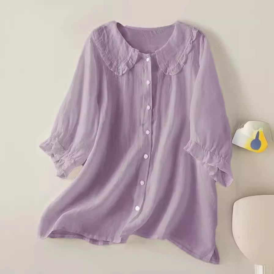 Women's Loose Shirt Design Cotton Linen Summer Clothing