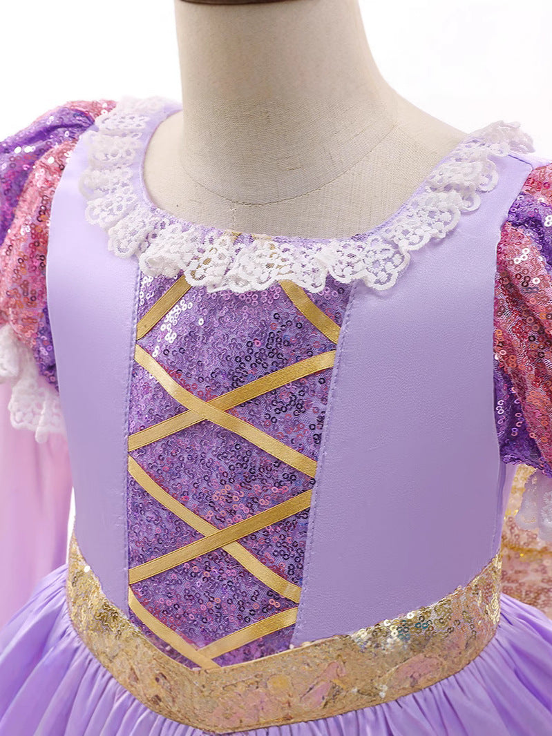Children's Long Sleeve Frozen Shirt Festival Bow Clothing Hair Children's Dress