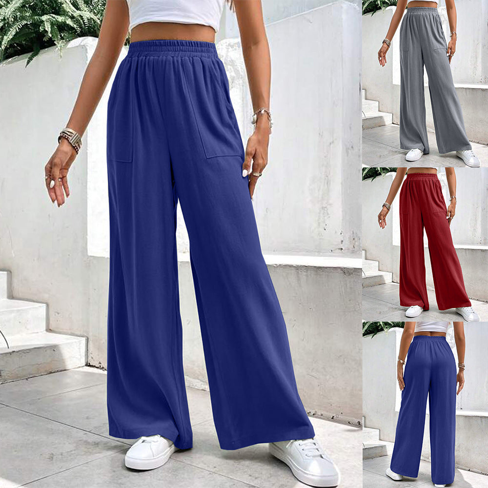Women's Loose Sports Solid Color Pocket Casual Pants