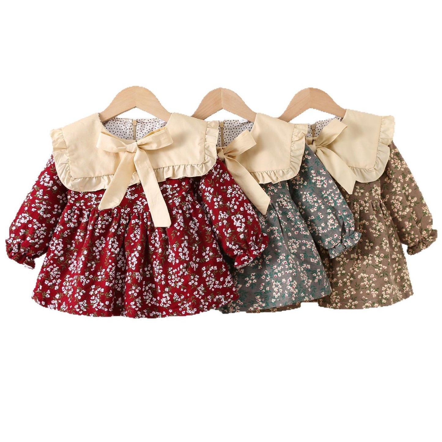 Children's Clothing Long-sleeved Infant Korean Floral Princess Children's Dress