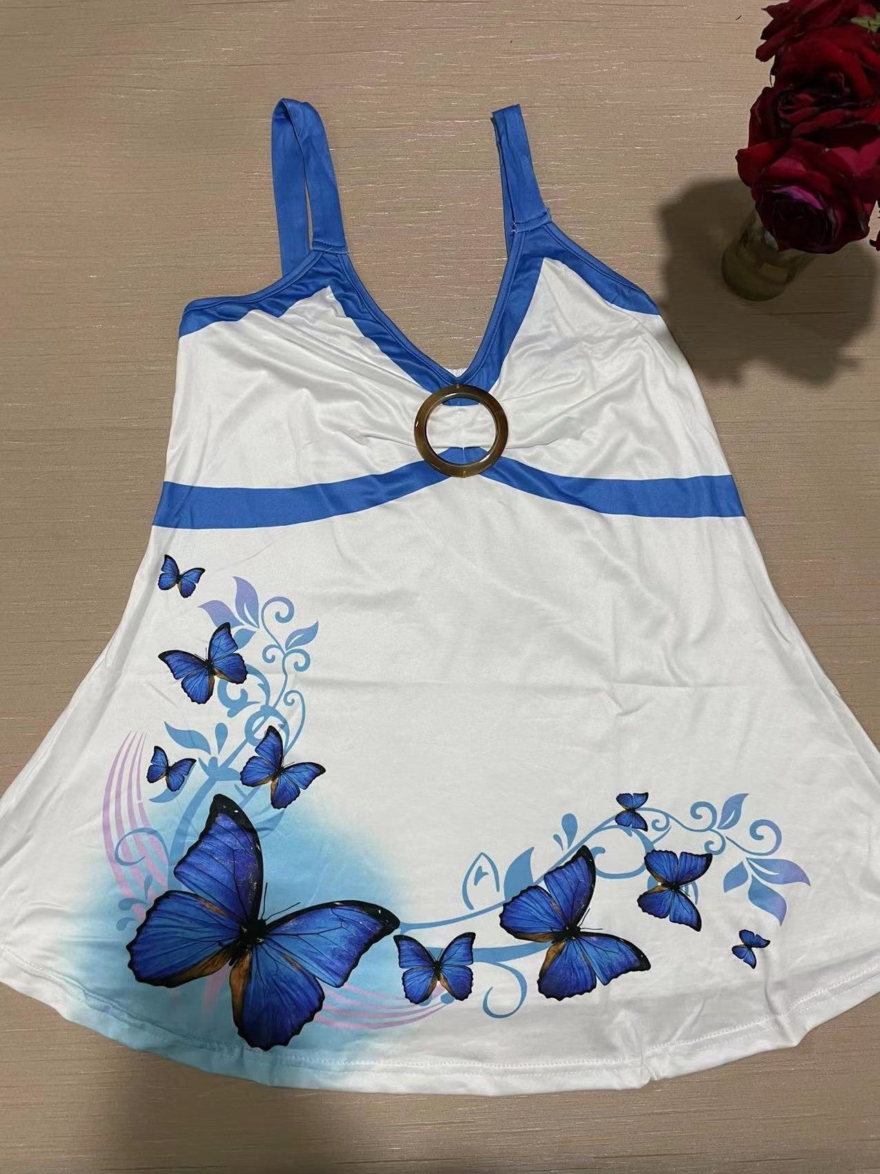 Women's Summer Fashion Butterfly Print Sexy Sleeveless Small Vest/suspenders/tube Top