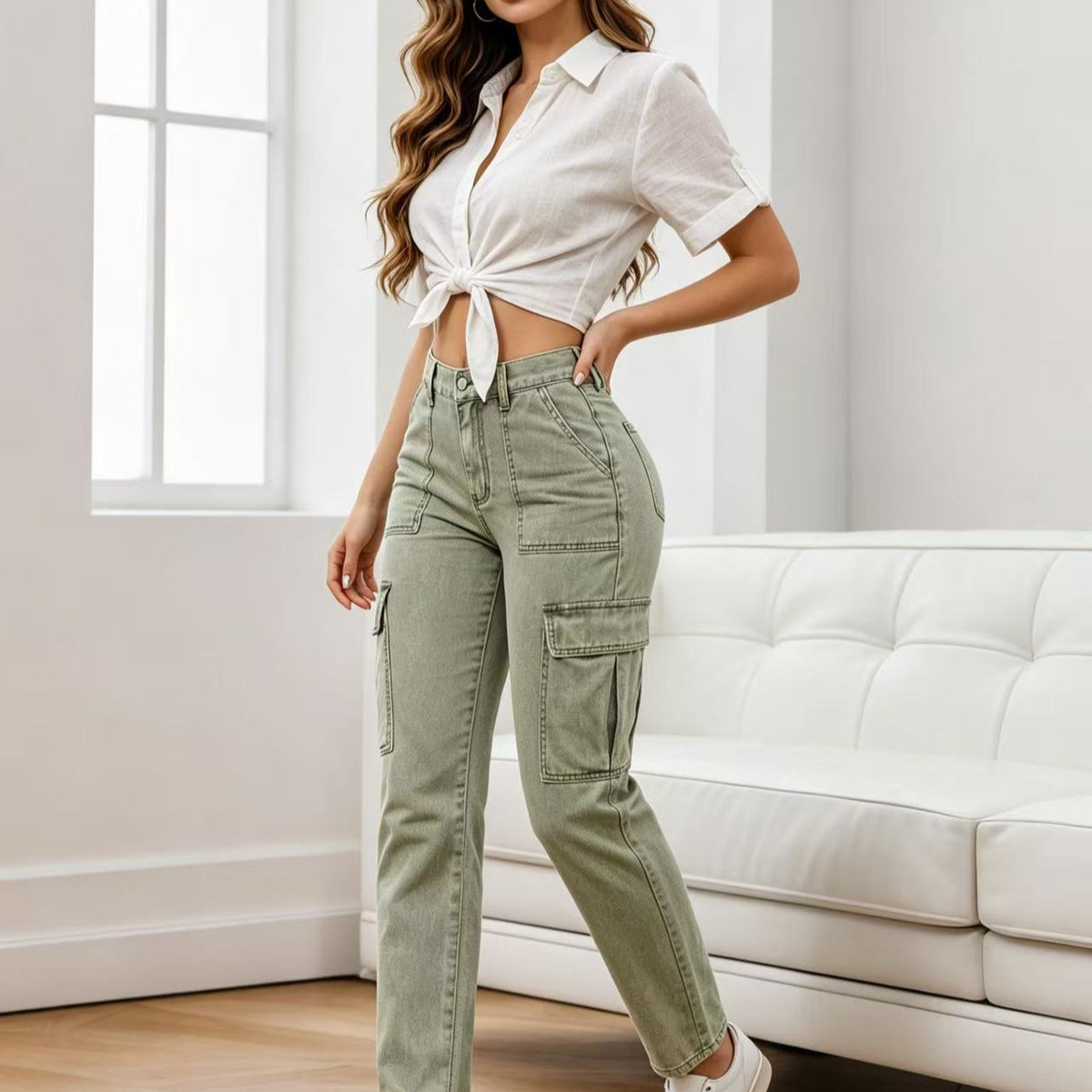 Attractive Denim Trousers Slim Fit Fashion Women's Jeans