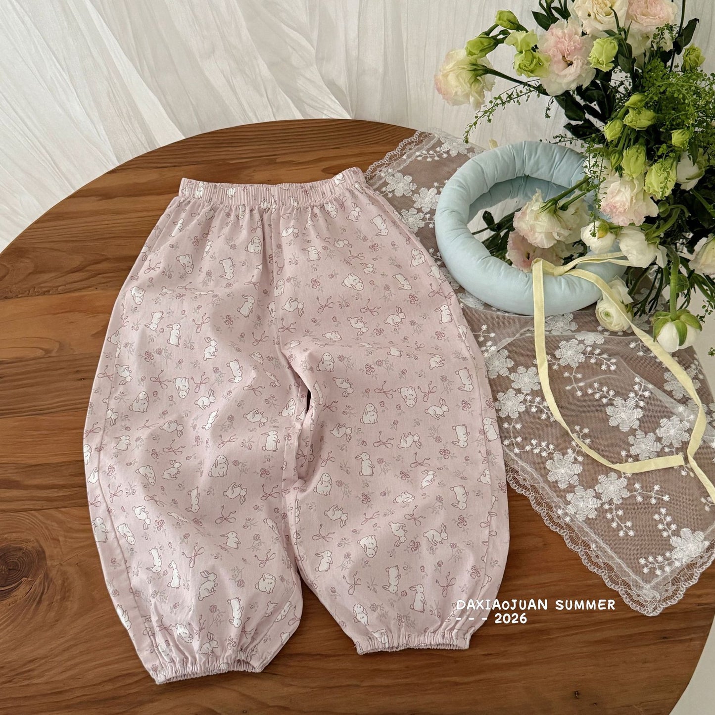 Children's Pure Cotton Summer Thin Air Conditioning Breathable Children's Pants