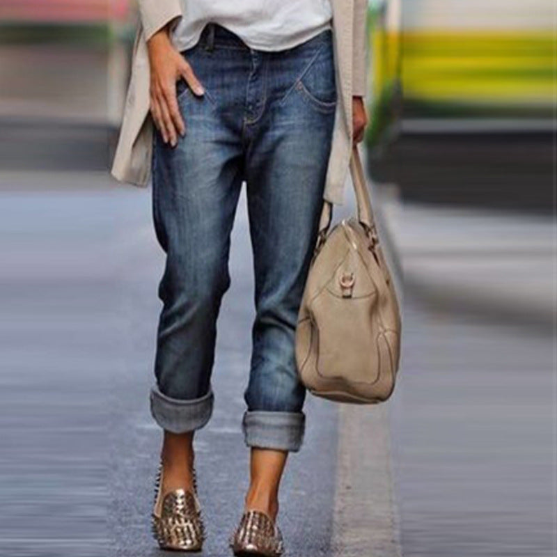 Women's Straight Fashion Winter Wild Half-length Urban Pants