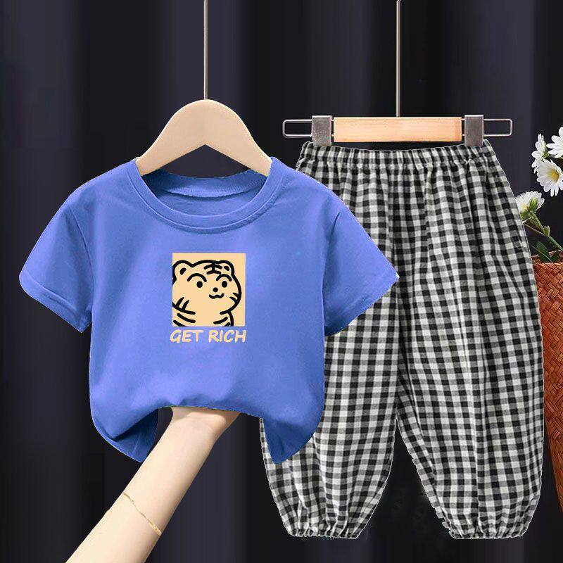 Children's Clothes Two-piece Casual Short-sleeved T-shirt Trousers Children's Suit