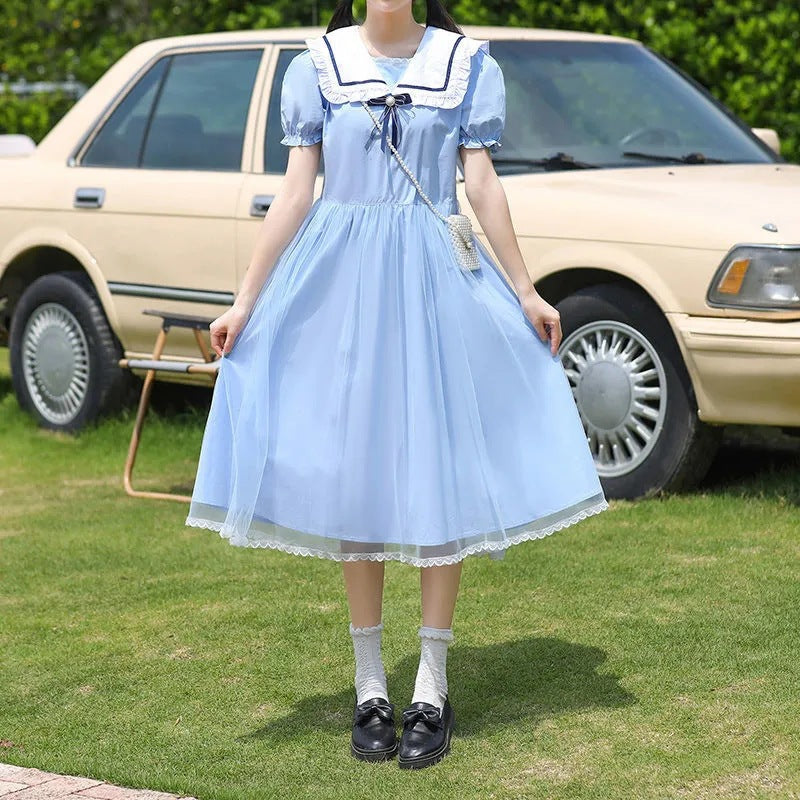 Summer For Junior High School Mesh Princess Children's Dress