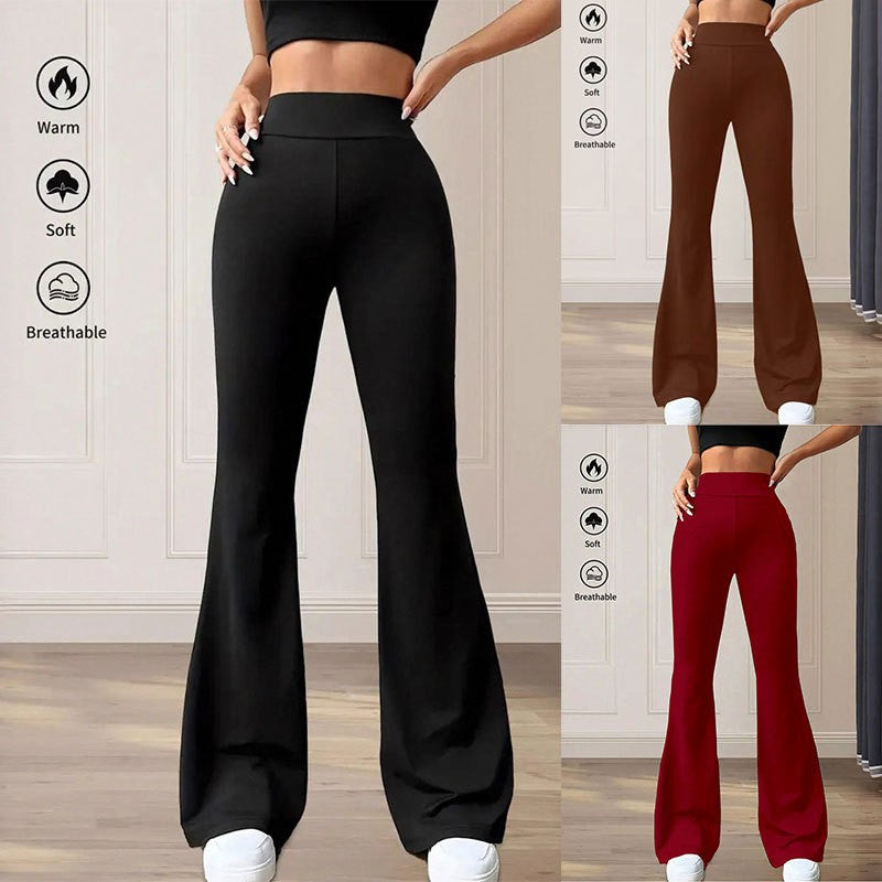 Women's Flared Trousers High Waist Loose Draggle-tail Casual Pants
