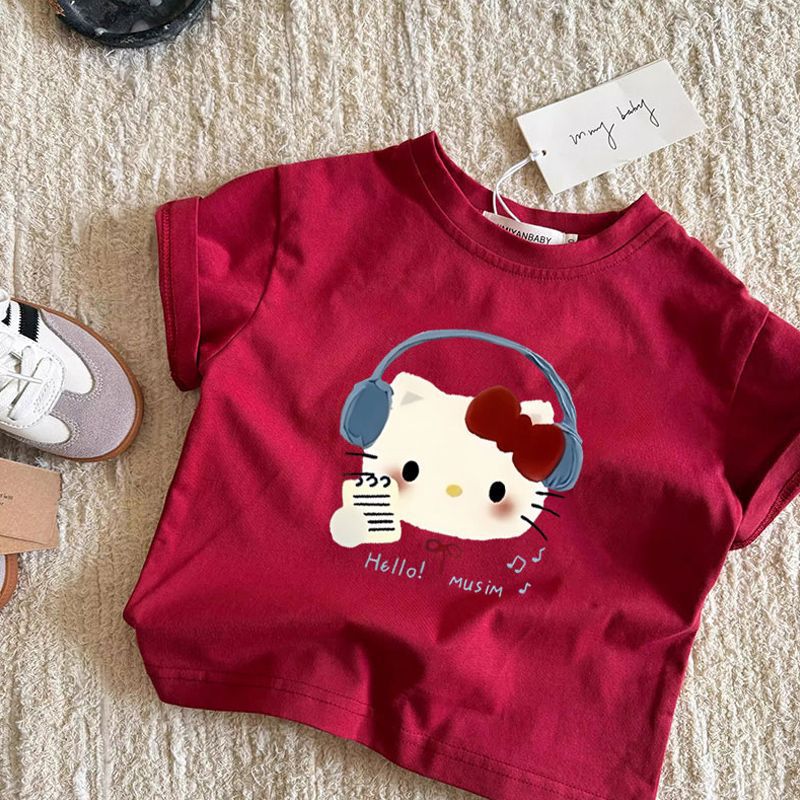 Cat Short-sleeved Summer Toddler Casual Trendy Half Sleeve Children's T-shirt