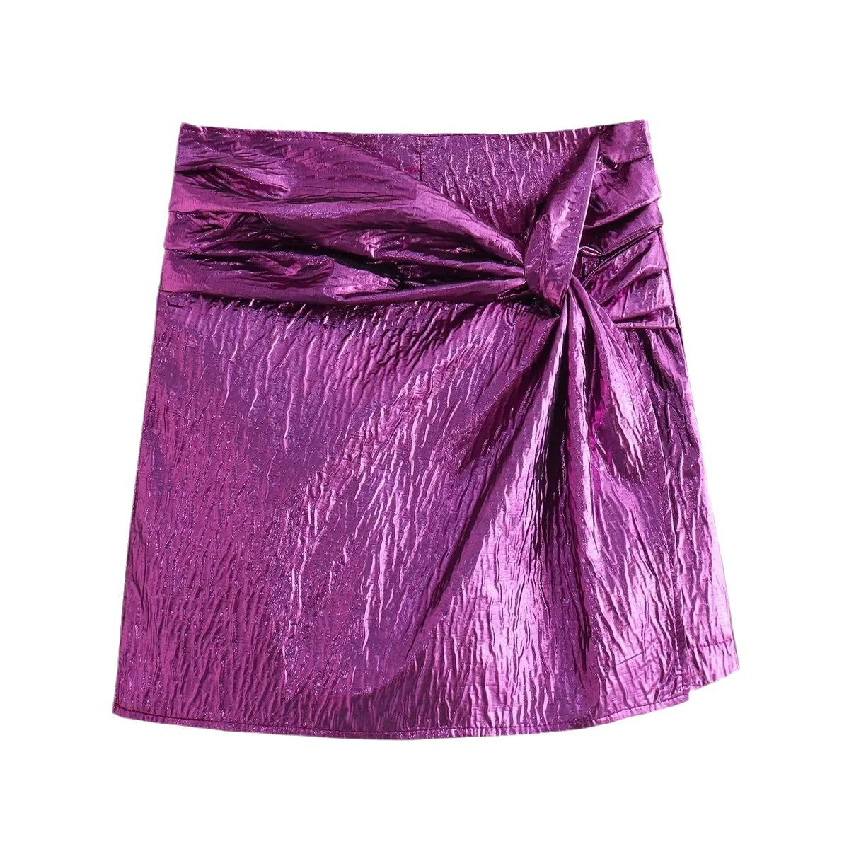 Women's Pure Color Slimming High Waist Sexy Knotted Skirt