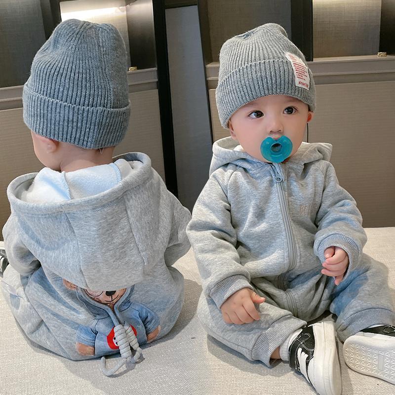 Jumpsuit Deep Autumn Clothing Rompers Born Fleece-lined Thickened Pajamas Jumpsuit, Climbing Suit