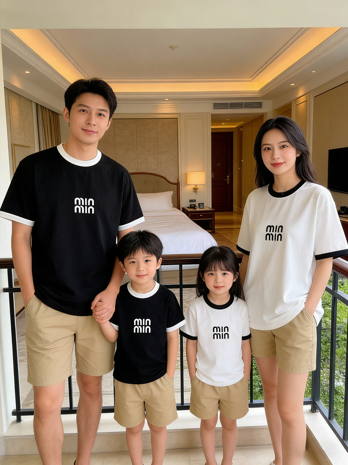 T-shirt Short Sleeve Family Of Three Parent-child Outfit