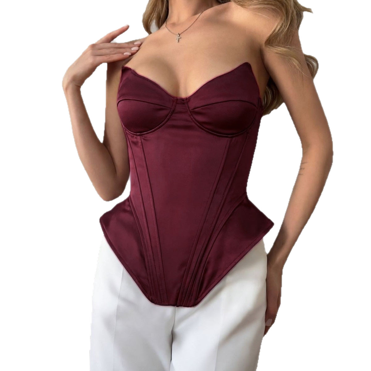 Women's Hot Tube Fishbone Waist Trimming Versatile Clothing