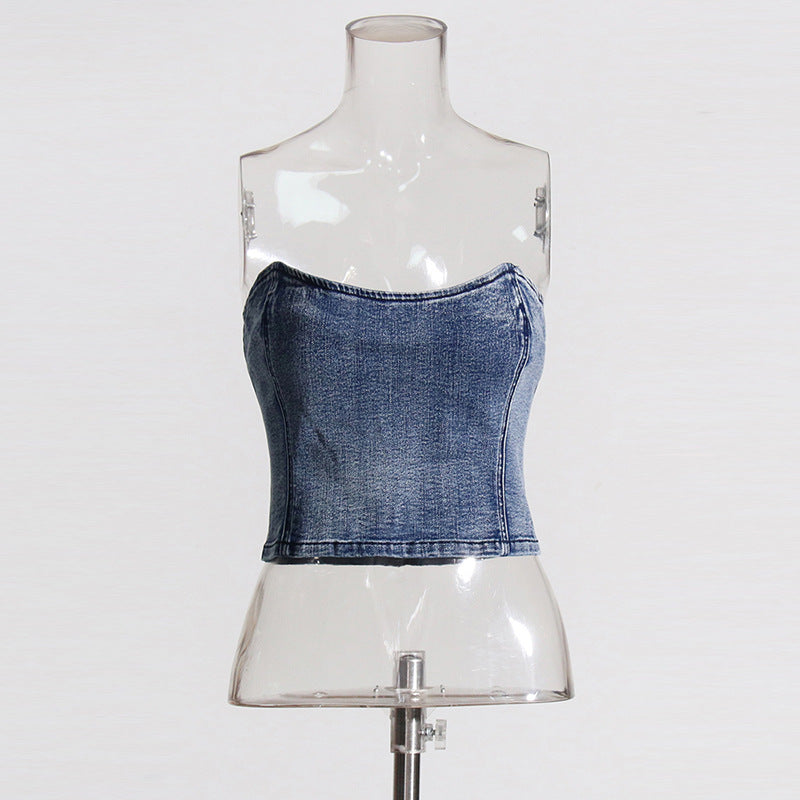 Women's Sexy Hot Summer Wind Bandeau Back Small Vest/suspenders/tube Top