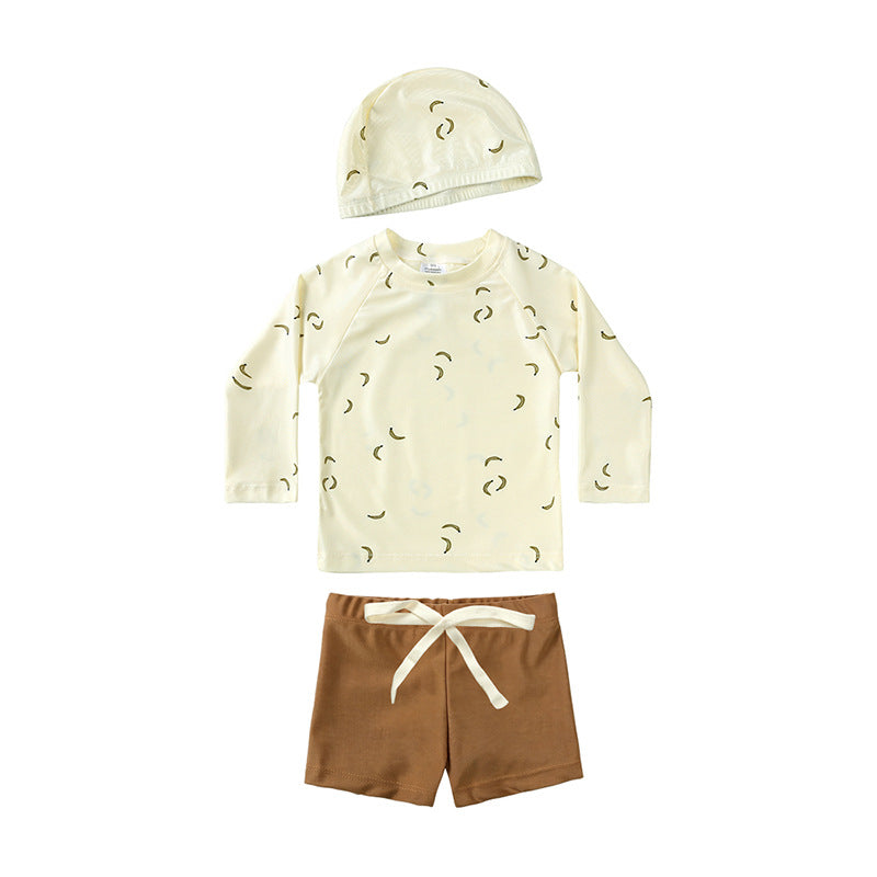 Children's Summer Long Sleeve Split Style Swimsuit Boys Boy Sun Protective Children's Suit