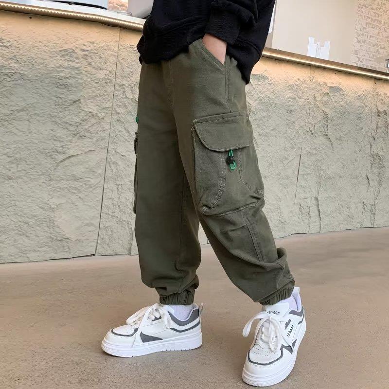 Children's Clothing Boys Spring Teens Trousers Overalls Children's Pants
