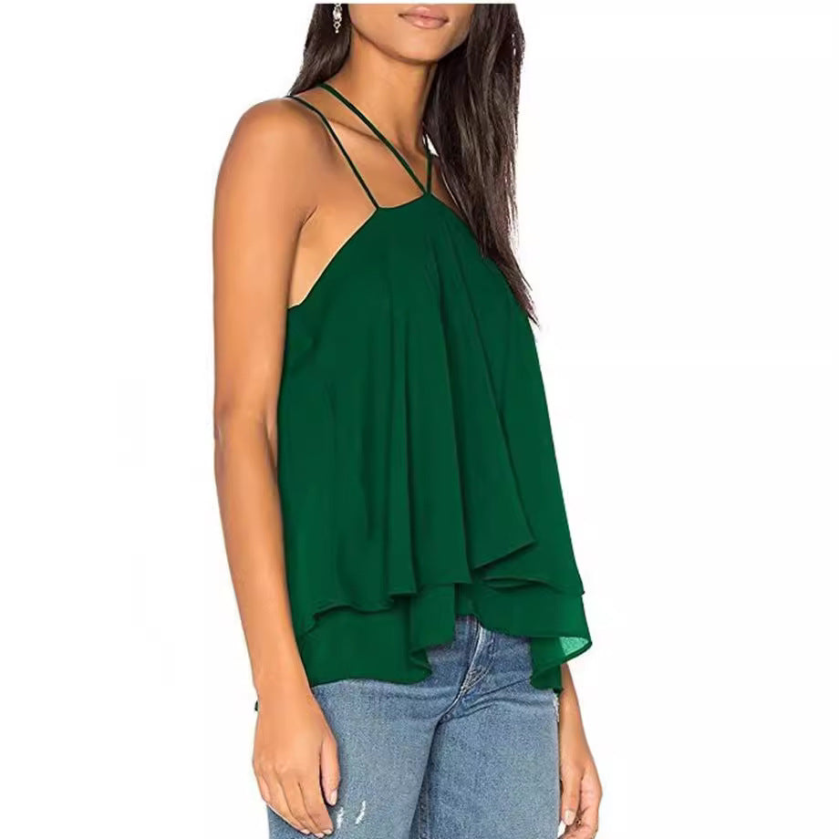 Innovative Unique Charming Women's Sling Chiffon Small Vest/suspenders/tube Top