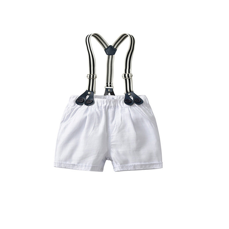 Children's Summer Boy Gentleman Romper Short Sleeve Jumpsuit, Climbing Suit