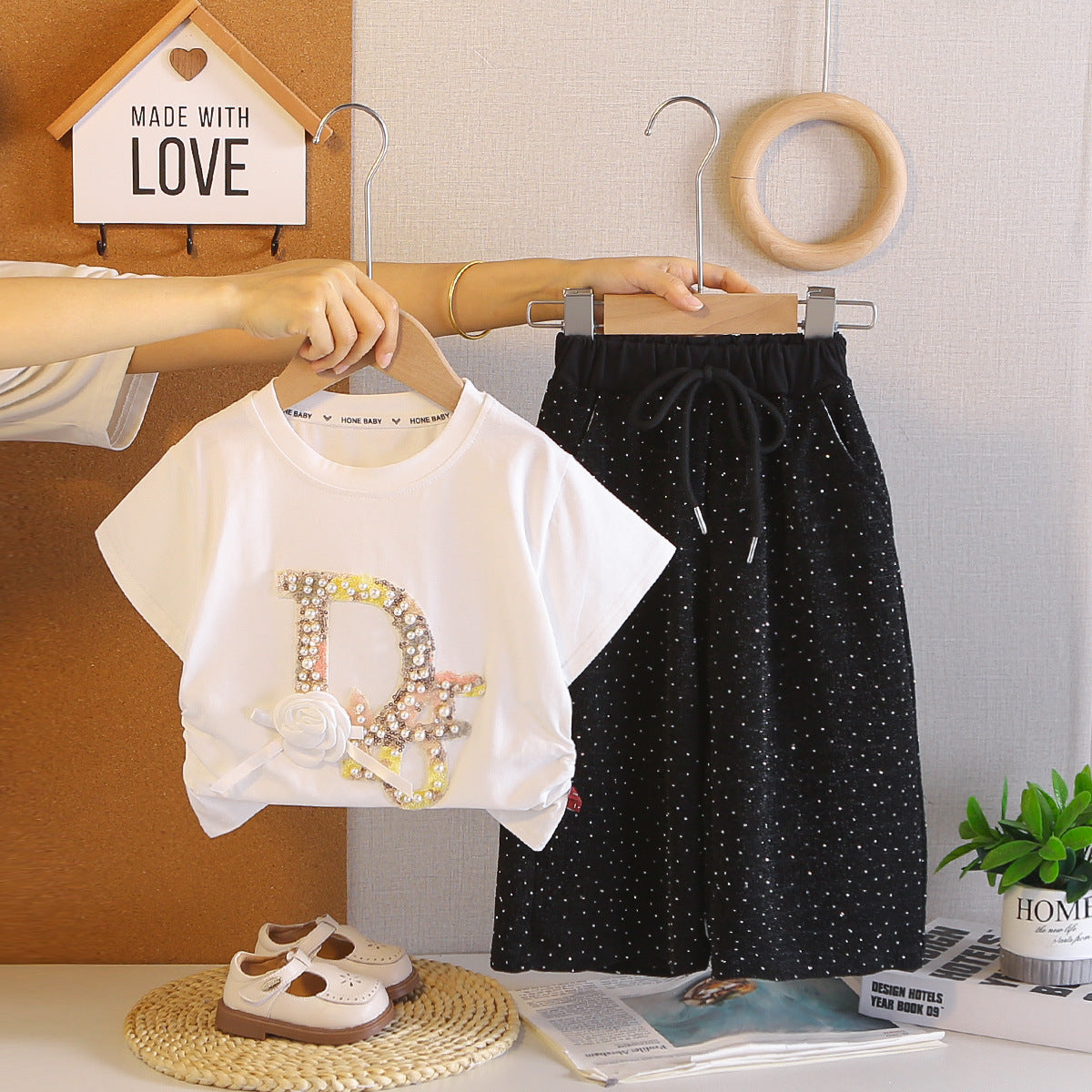 Children's Summer Fashion Short-sleeved Trousers Two-piece Tide Children's Suit