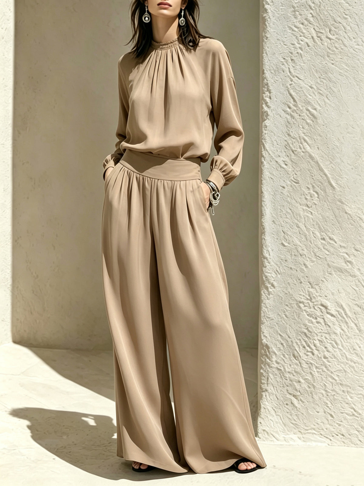 Women's Autumn High-grade Stand Collar Wear Loose Fashion Casual Suit