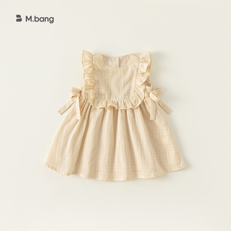 Children's Style Clothing Jacquard Sleeveless Cotton Linen Children's Dress